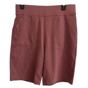 Duluth Womens Mauve Elastic Waist Bike Style Stretch Shorts Size Medium
